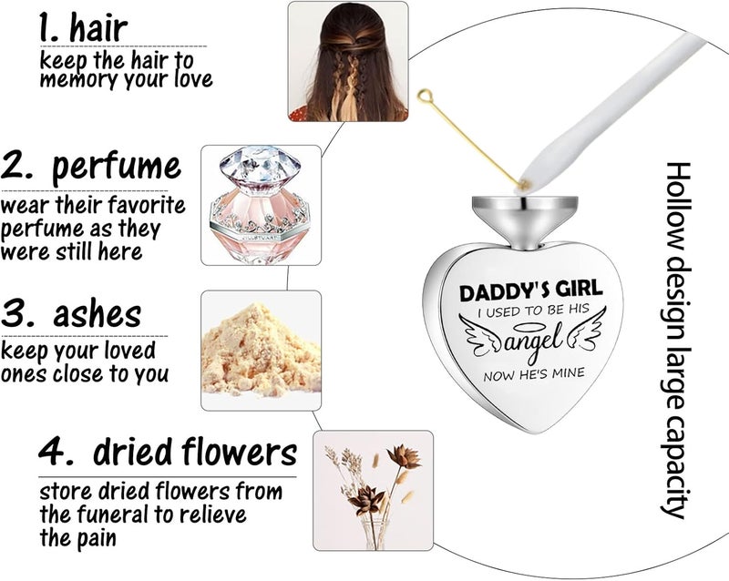 Dletay Heart Urn Necklace for Human Ashes Cremation Jewelry with 12 Birthstones Cremation Necklace for Ashes - Image 5